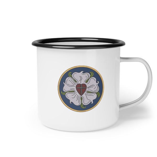 Enamel Camp Cup Luther Rose Reformation Christian Coffee Mug Gift