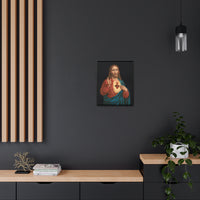 Jesus Sacred Heart Wooden Wrapped Canvas print, Gallery Vertical Frame