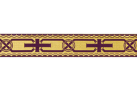 Ecclesia Orphrey 3" Width Violet Metallic Ribbon Trim | Regalia Ceremonial Historic Costume Trim