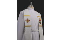 Immaculate Heart  of Mary White Celebration Stole | Priest white Stole