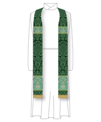 Silk Damask Priest Stoles | Seasonal Colors Clergy Stoles Green