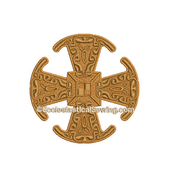 Canterbury Scroll Cross Religious Machine Embroidery Design | Cross Digital Embroidery Design Ecclesiastical Sewing