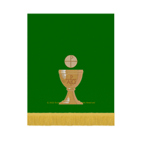 Chalice Embroidered Green Pulpit Fall | Green Trinity Pulipit Fall - Ecclesiastical Sewing