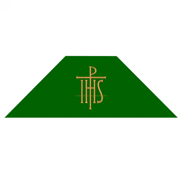 Chi Rho IHS Green Chalice Veil or Burse | Green Trinity Chalice Veil or Burse - Ecclesiastical Sewing