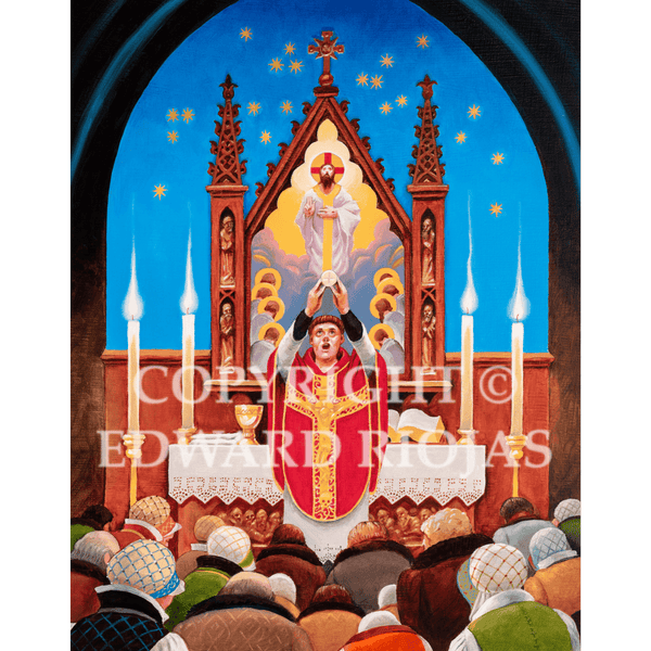 DEAR CHRISTIANS EUCHARIST VERTICAL | Edward Riojas Liturgical Artwork 