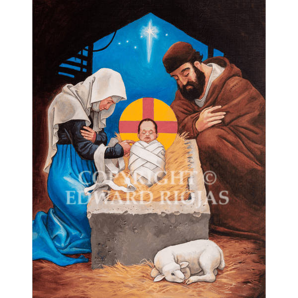 DEAR CHRISTIANS NATIVITY VERTICAL |Edward Riojas Christian Art