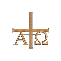 Greek Cross Alpha Omega Digital Embroidery | Religious Machine Embroidery Design Ecclesiastical Sewing