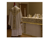Ivory Priest Tapestry Chasuble | Festival Priest Chasuble Ivory and Tapestry - Ecclesiastical Sewing