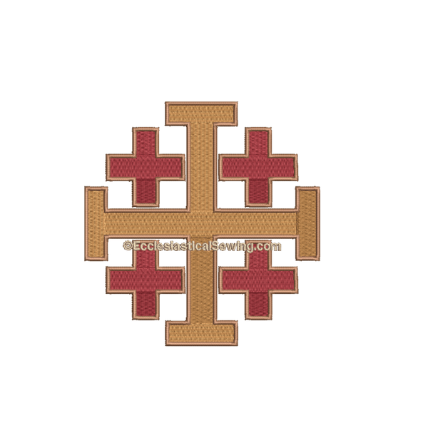 Jerusalem Cross Digital Embroidery Machine File | Cross design Embroidery File Digital Download Religious Design Ecclesiastical Sewing