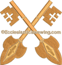 Cross Keys Design Machine Embroidery | Keys Emboidery design Ecclesiastical Sewing