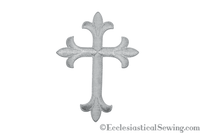 Cross Appliques w/ Iron On Backing & Latin Cross Silver