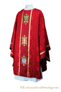 Red Reformation Luther Rose Chasuble | Reformation Chasuble Ecclesiastical Sewing