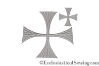 White Rayon Cross Patee Iron On Applique Religious Cross Stole Cross