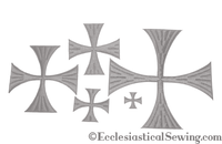 White Rayon Cross Patee Iron On Applique Religious Cross Stole Cross