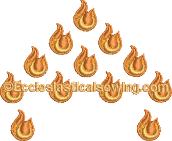 Tongues of Fire Flames Pentecost | Pentecost Flames Machine Embroidery design Ecclesiastical Sewing