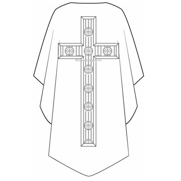 Gothic Chasuble with Cross back | Church vestment Sewing patterns Ecclesiastical Sewing