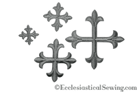 Small Cross Appliques Gray Iron On Backing For Church Vestments