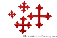 Small Cross Appliques Red Iron On Backing For Church Vestments
