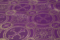 Violet Gold Liturgical Religious Brocade Fabric | Church Brocade Religious Fabric Ecclesiastical Sewing