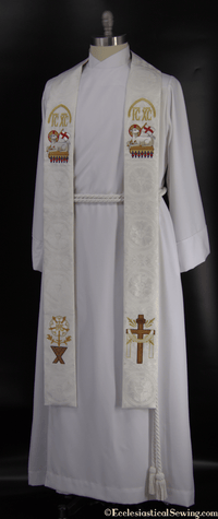 White Clergy Stole | Agnus Dei Lutheran Stole Ecclesiastical Sewing