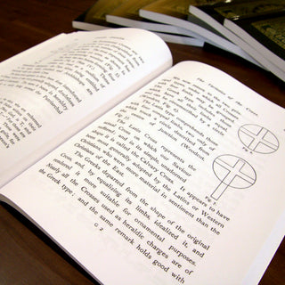 Interior pages from the chapter on varieties of the Cross, with wood-engraved figures