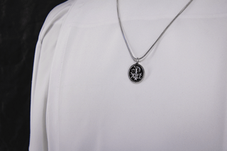 Crusader Necklace - Chi Rho & Jerusalem Cross Necklace – Stainless Steel Pendant on Braided Cord