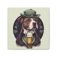 Home Décor Canvas Print: Dog and Beer in a Historic Pub Setting