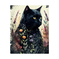 Black cat watercolor print: Ideal for cat lovers and gifts | ecclesiastical-sewing