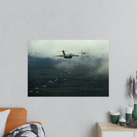 Modern Poster USA Military Wall Art For Dad C17 Dropping Paratroopers
