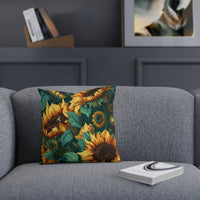 Minimalist Sunflowers: Premium Square Cushion/Pillow with Boho Design for a Modern Home| ecclesiastical-sewing