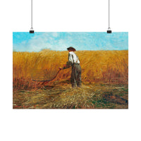 Winslow Homer 'The Veteran in a New Field' 1865 poster in kitchen | ecclesiastical-sewing
