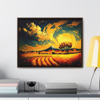 Home Décor Wall Art Tuscan Themed Canvas Print Golden Tuscan Field