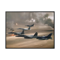 Poster USA Military Wall Art For Dad - Fly over Kuwaiti oil fires
