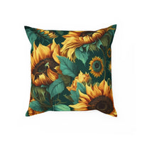 Minimalist Sunflowers: Premium Square Cushion/Pillow with Boho Design for a Modern Home| ecclesiastical-sewing