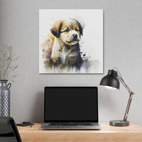 Playful and Cute Watercolor Puppy - A Unique Nursery Wall Art Piece