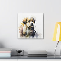 Playful and Cute Watercolor Puppy - A Unique Nursery Wall Art Piece