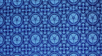 Luther Rose Liturgical Brocade Fabric - Blue | Church Fabrics (All Colors)