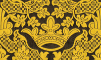 St. Margaret Crown Brocade Liturgical Fabric - Gold | Ecclesiastical Sewing
