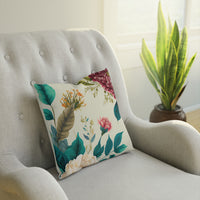 Effortless Boho | Premium Floral Square Cushion for Modern Minimalist Homes | ecclesiastical-sewing