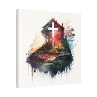 Ethereal Watercolor Church Print | Ideal for Spiritual Home Decor | ecclesiastical-sewing