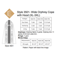 Wide Orphrey Cope with Hood  | Chasuble & Vestment Sewing Patterns