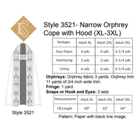Narrow Orphrey Cope with Hood | Chasuble & Vestment Sewing Patterns