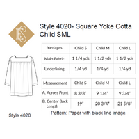 Square Yoke Cotta Pattern Plain Hem | Church Vestment Sewing Pattern