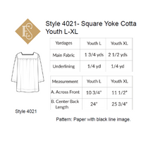 Square Yoke Cotta Pattern Plain Hem | Church Vestment Sewing Pattern