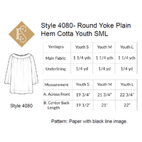 Round Yoke Plain Hem Cotta Pattern |Church Vestment Sewing Pattern