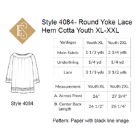 Altar Server Round Yoke Cotta Lace Insertion | Vestment Sewing Pattern