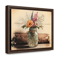  Mason Jar Floral Watercolor Print on Canvas | Home and Decor Gift