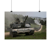 Game Room Poster: Steel Titans on the Move - U.S. Army M1 Abrams Tanks in Combined Resolve X Exercise by Ecclesiastical Sewing