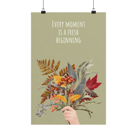 Inspirational Poster For Bathroom Minimalist Modern Poster Wall Art Gift For Office Home Decor - Every Moment Is A New Begining | Ecclesiastical Sewing