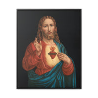 Premium Wood-Framed Canvas Sacred Heart of Jesus Christ Christian Gift